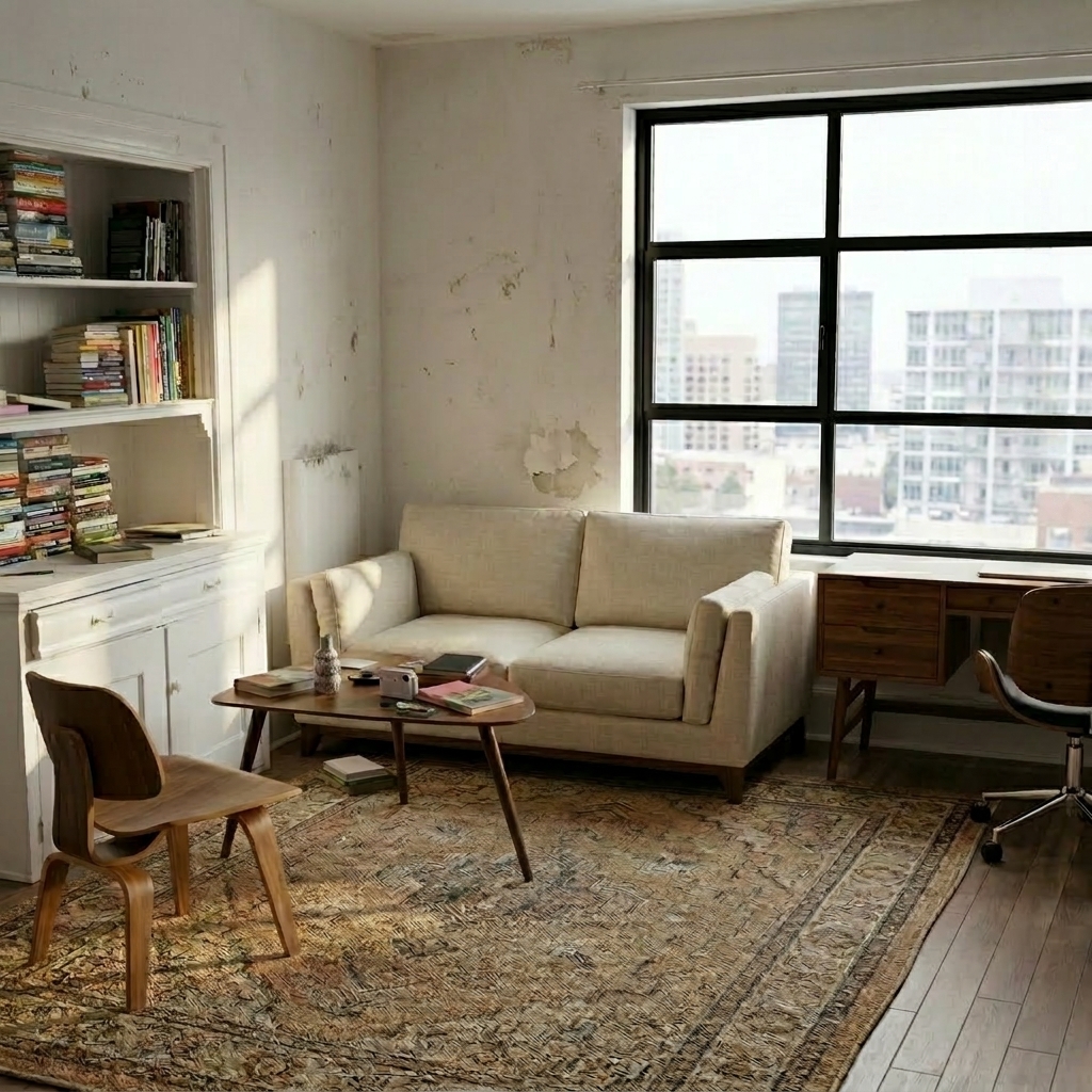 Living room before painting